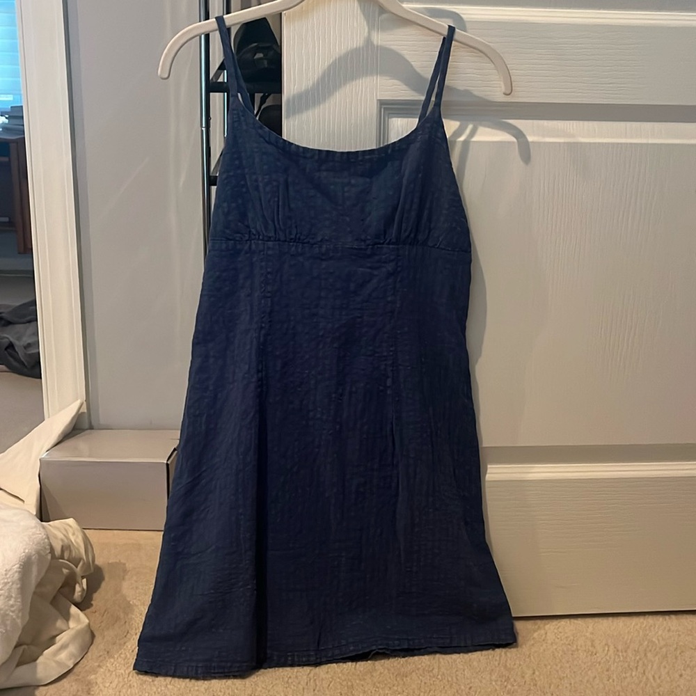 Blue dress brand new zip up back and adjustable straps